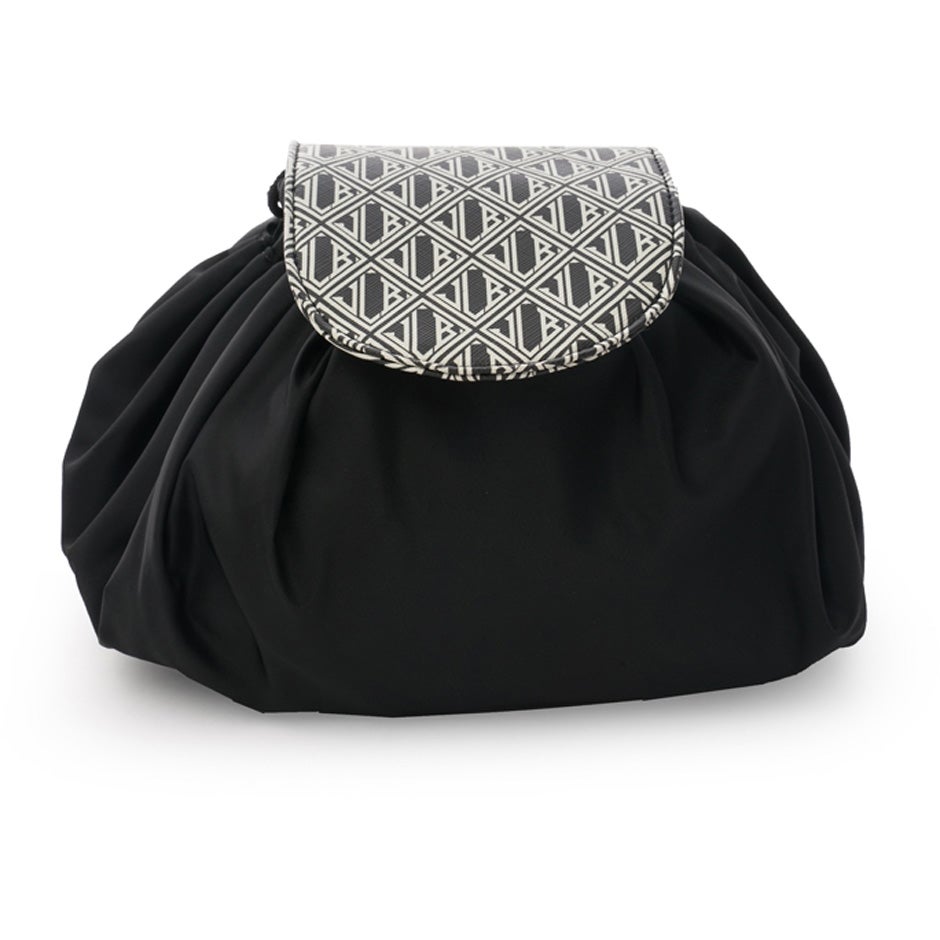 Ceannis JLB Round Drawstring Bag M Black-White 27x16x17 cm - pcs 1
