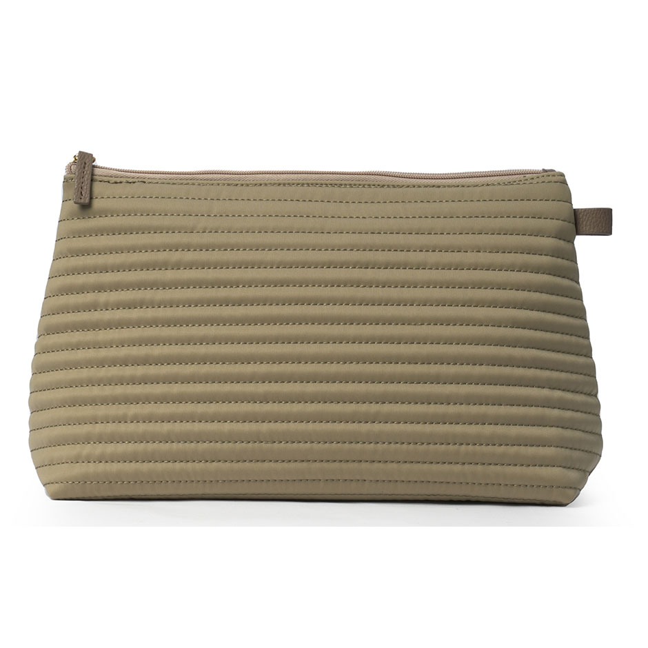 Cosmetic L Taupe Soft Quilted Stripes