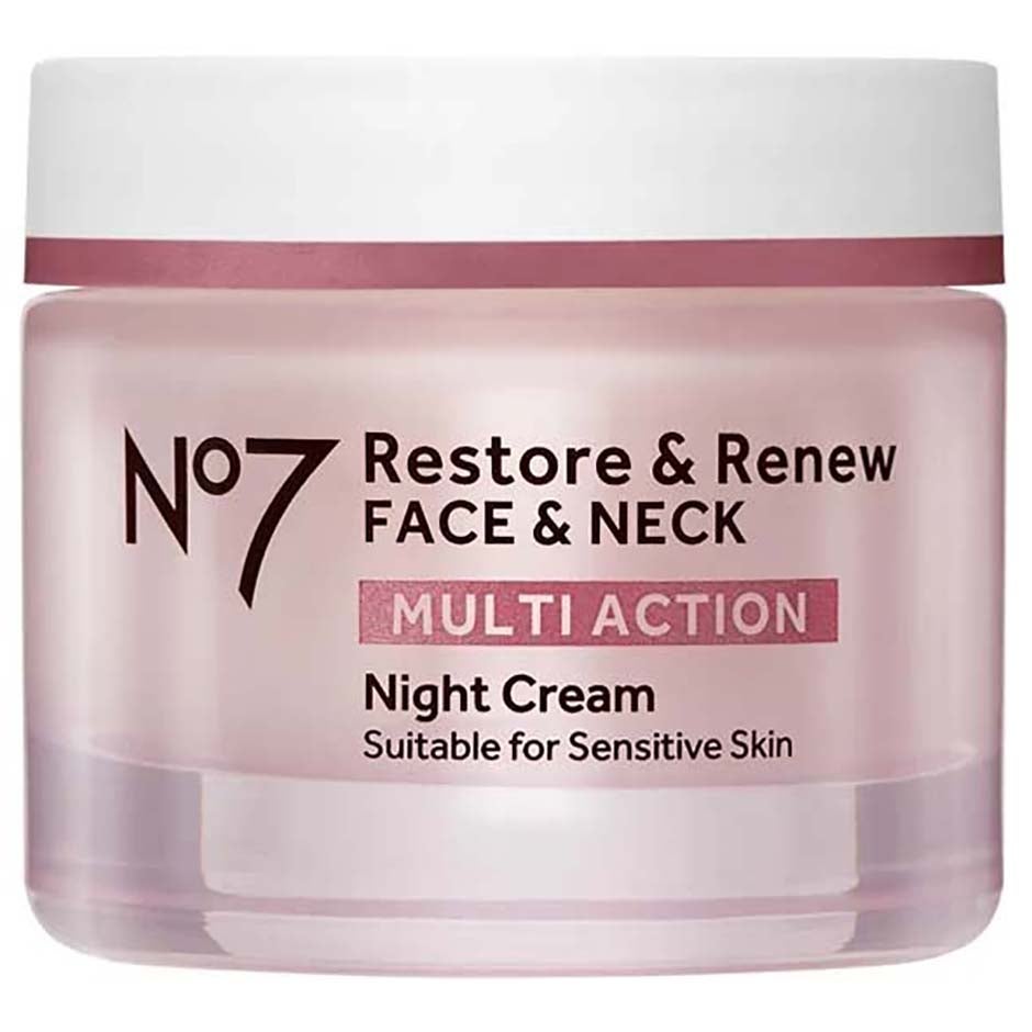 Bilde av No7 Restore & Renew Multi Action Night Cream Suitable For Sensitive Skin - 50 Ml