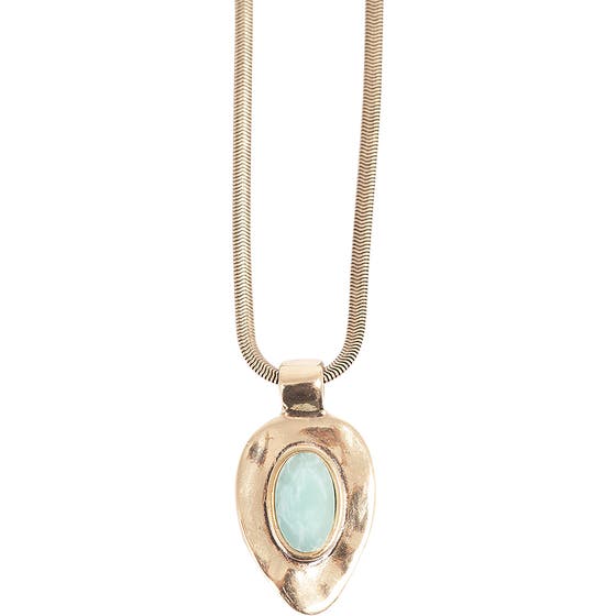 Bohemian Stone Necklace Big Gold