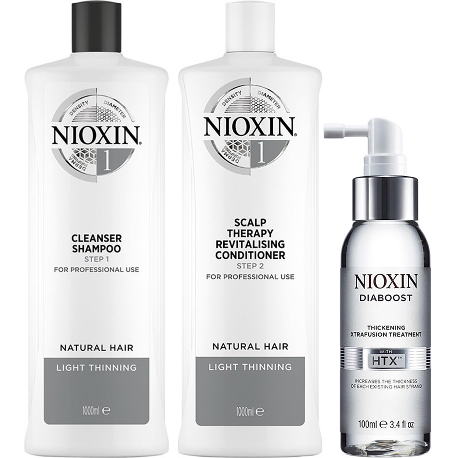 Bilde av Nioxin System 1 Trio For Natural Hair Light Thinning 1000ml + 1000ml + 100ml