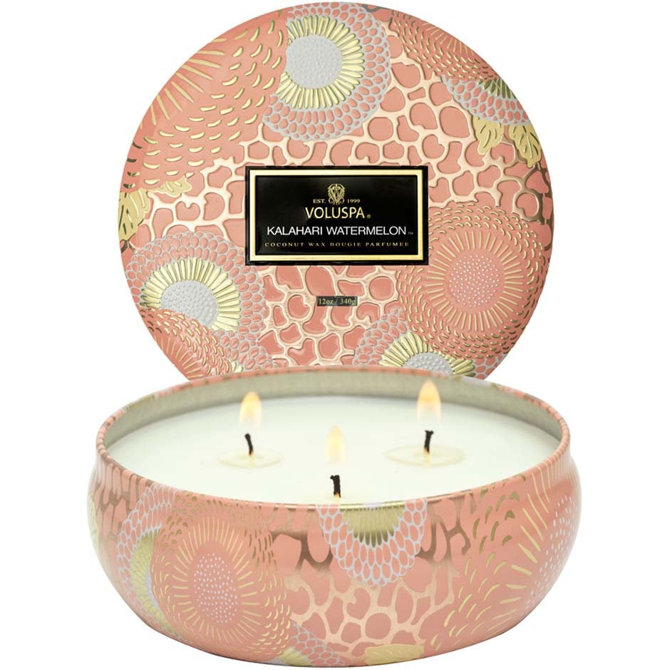 Bilde av Voluspa 3-wick Tin Candle Kalahari Watermelon - 340 G