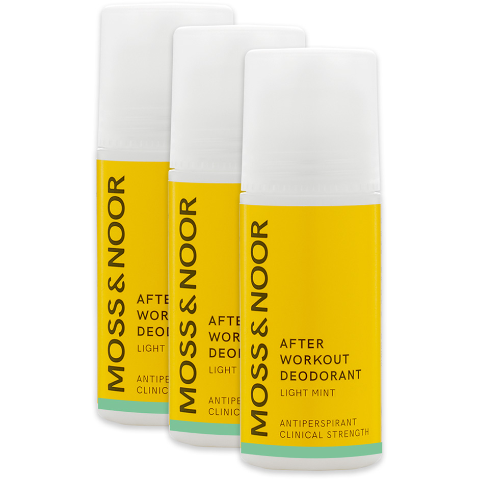 MOSS & NOOR After Workout Roll-On Deodorant Fresh Light Mint 3stk (Verdi 387,-)