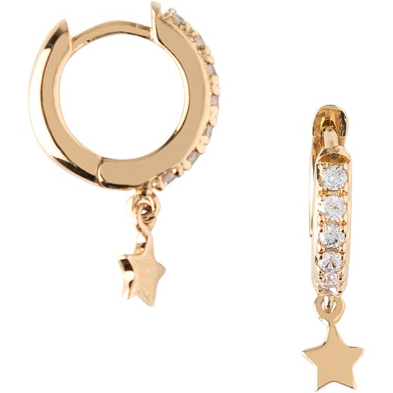 Pave Huggie With Star Drop