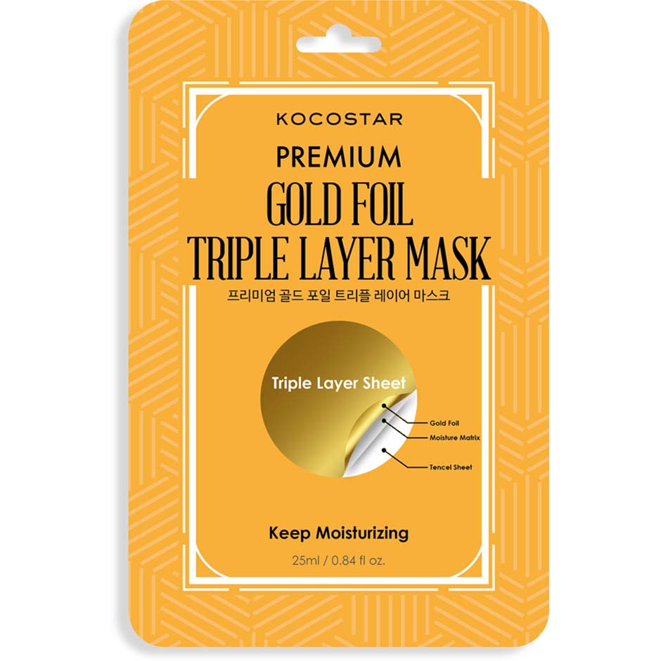Premium Gold Foil Triple Layer Mask, 34 g  Sheet Masks