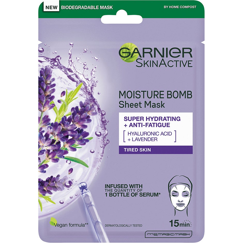 Bilde av Garnier Skin Active Moisture Bomb Tissue Mask Lavender - 28 G