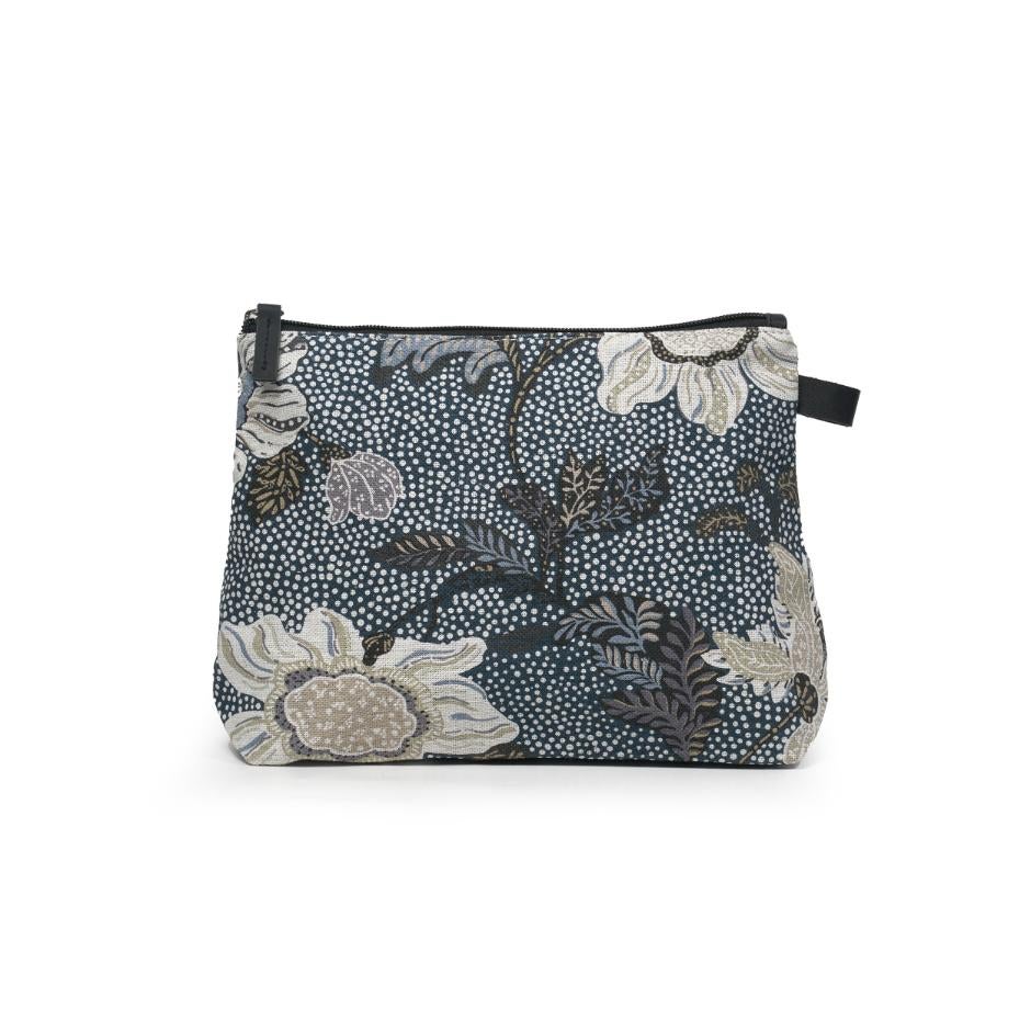 Bilde av Ceannis Cosmetic Medium Denim Blue Flower Linen 23*19*1 Cm