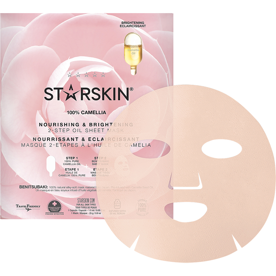 Bilde av Starskin 100% Camellia Nourishing & Brightening 2-step Oil Sheet Mask - 25 G