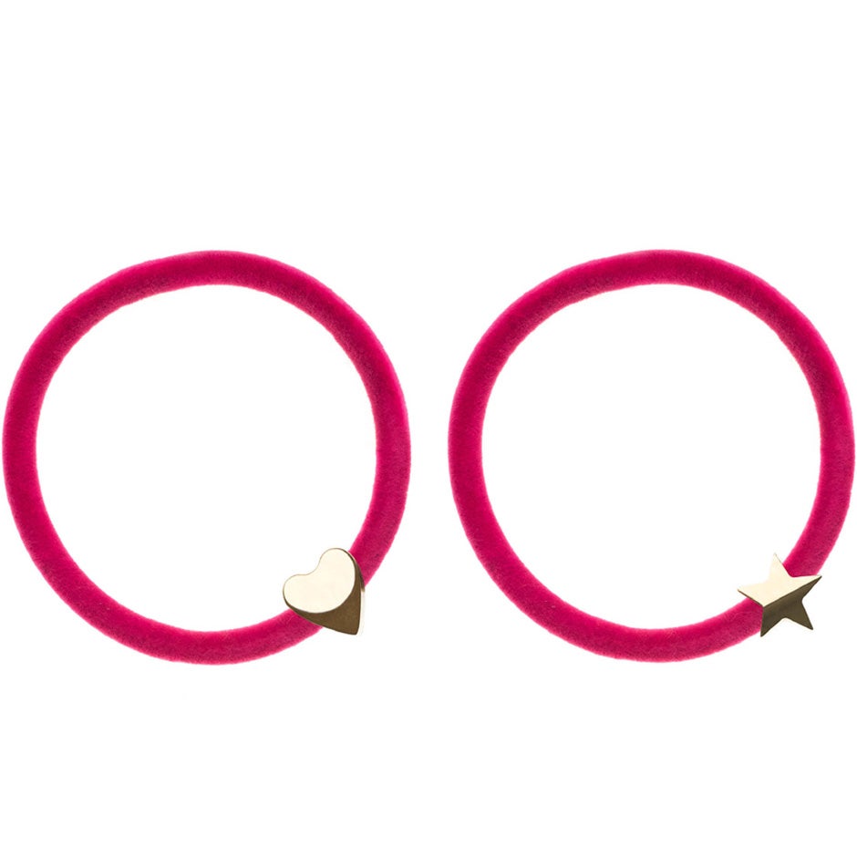 Bilde av Dark 2 Pk Velvet Hair Tie Pink