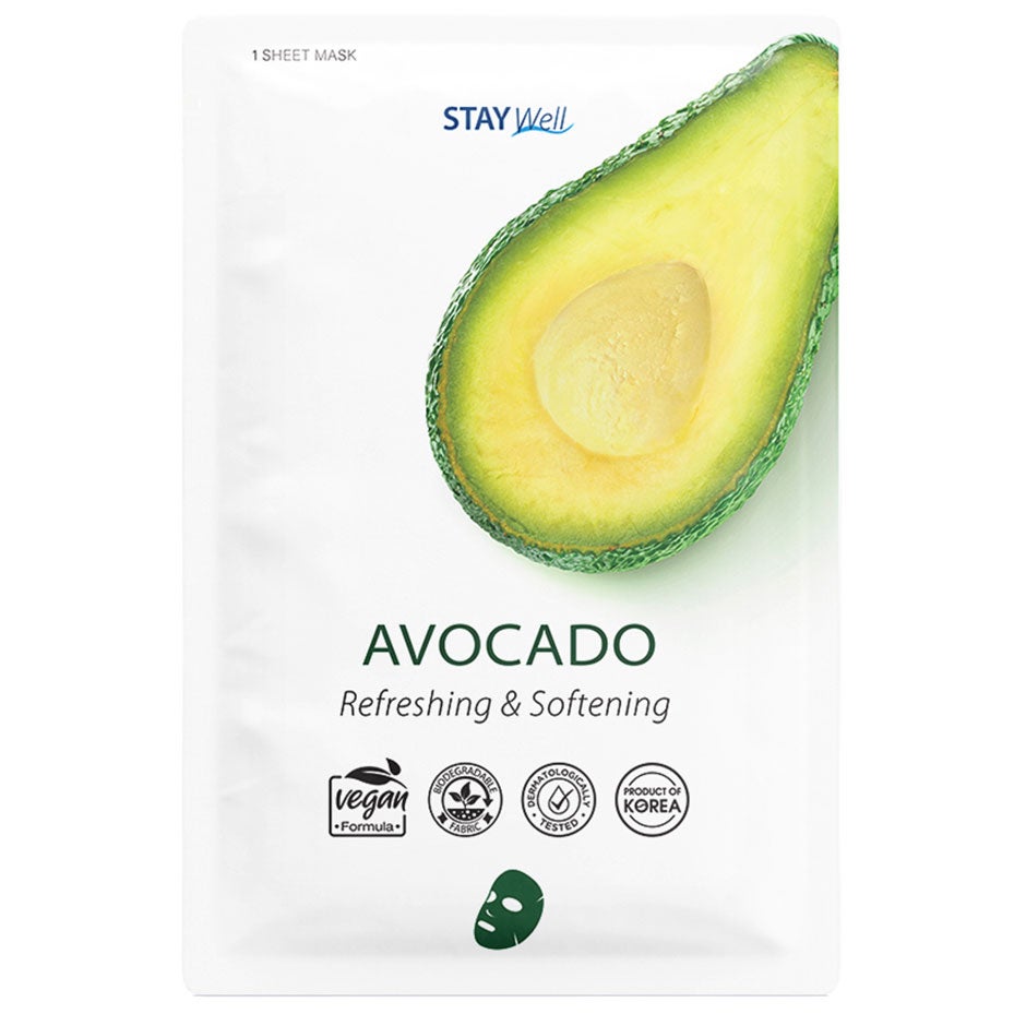Stay Well Vegan Sheet Mask Avocado 3pcs