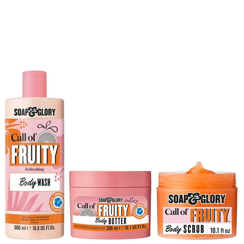 Bilde av Soap & Glory Call Of Fruity Trio Body Wash 500ml, Body Butter 300ml, Body Scrub 300 Ml