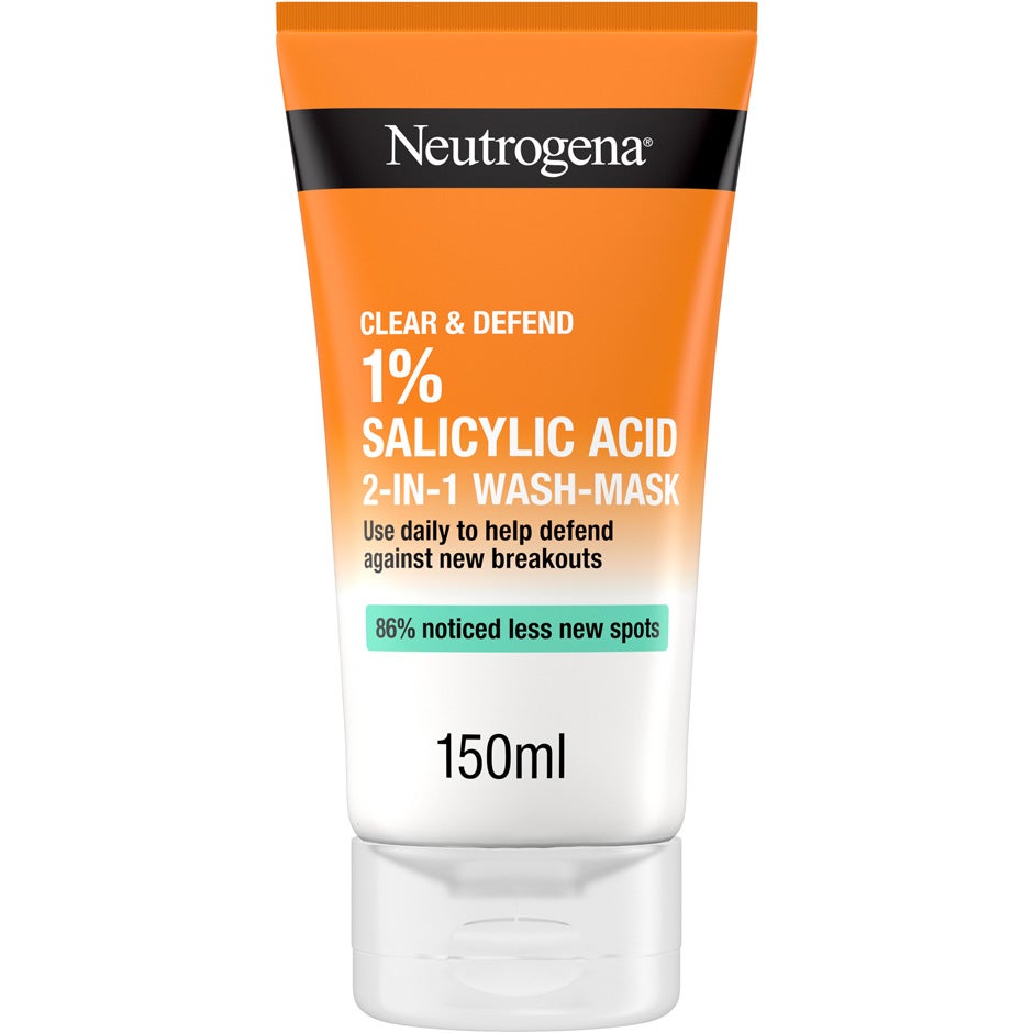 Bilde av Neutrogena Clear & Defend 1 % Salicylic Acid 2-in-1 Wash-mask - 150 Ml