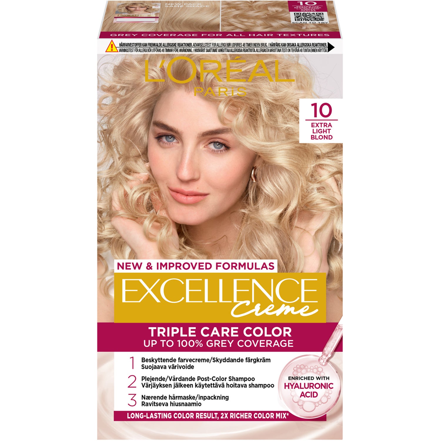 Loreal Paris Excellence Crème Triple Care Color 10 Extra Light Bl