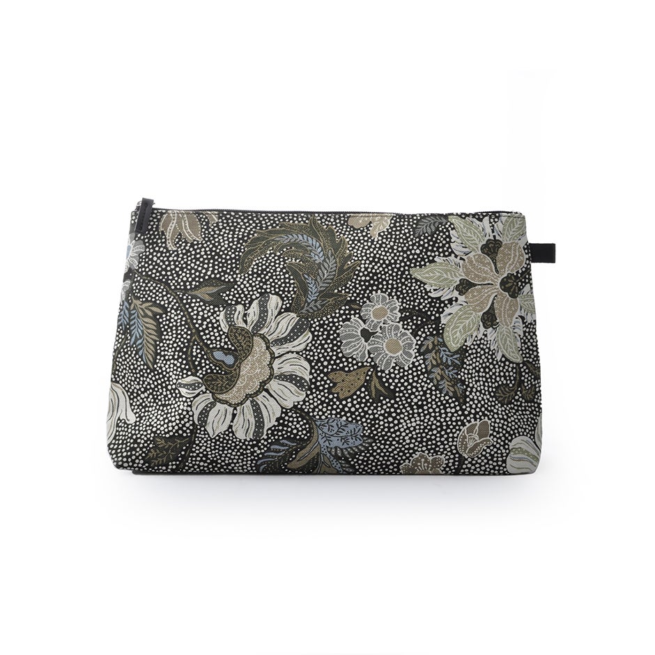 Bilde av Ceannis Cosmetic Large Flower Linen Black 34x20.5x9 Cm