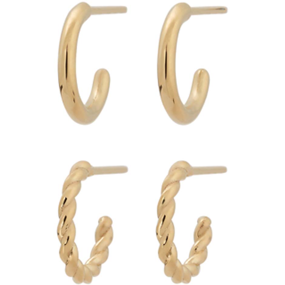Duo Pair Creoles Gold