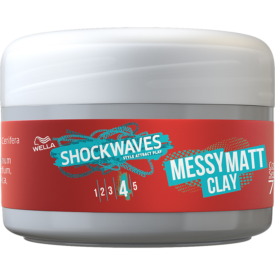Bilde av Wella Styling Wella Shockwaves Ultra Effective Go Mate Clay Wax 75 Ml