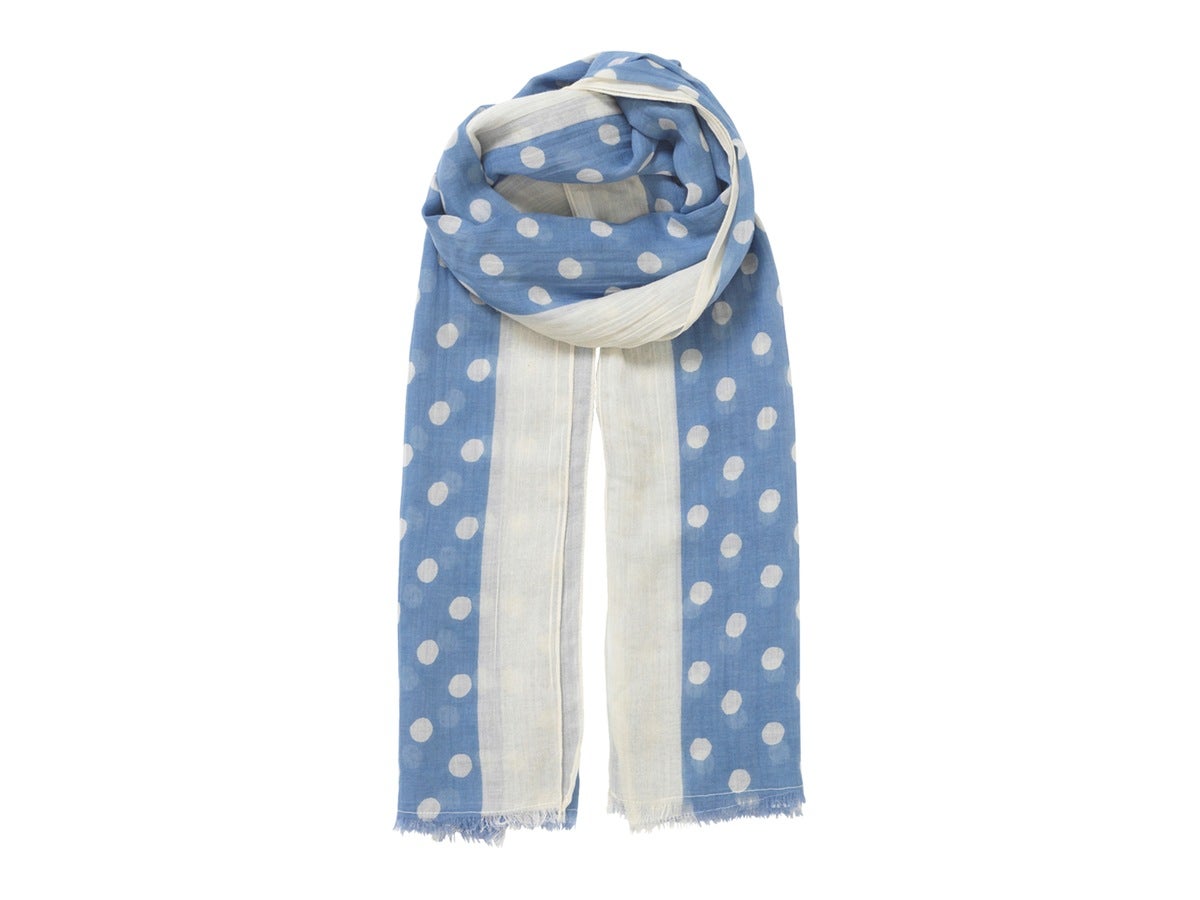 Bilde av Becksöndergaard Paloma Dot Scarf 100x200 Cm, Forever Blue, 60% Cotton 40% Modal