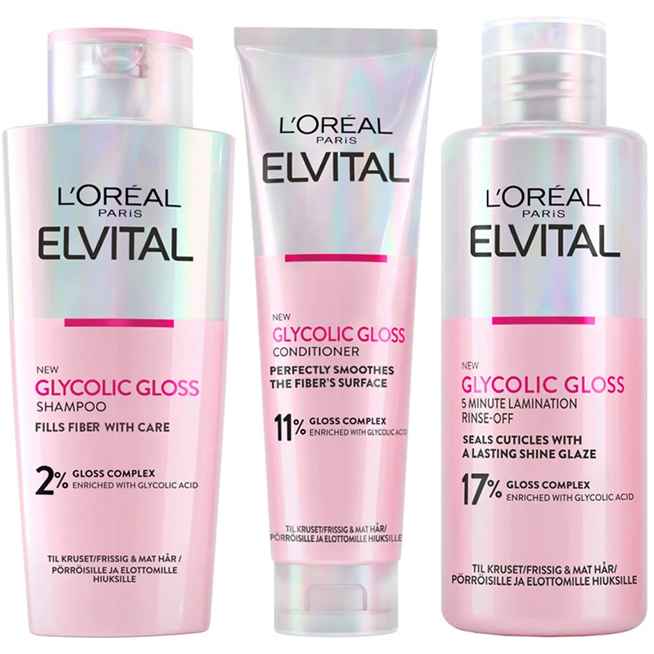 Bilde av L'oréal Paris Elvital Trio Shampoo 200 Ml, Conditioner 150 Ml & Rinse-off Treatment 200 Ml