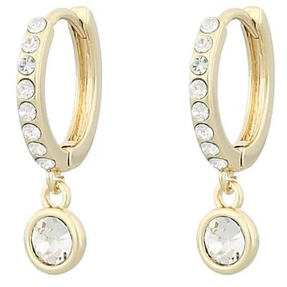 Nine small ring pendant ear gold/clear