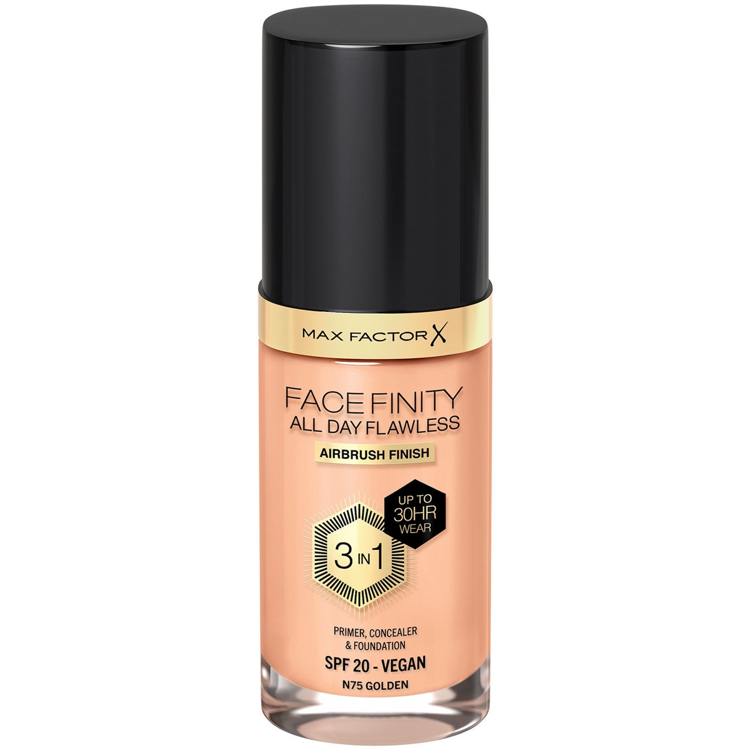 Facefinity All Day Flawless 3-In-1 Foundation 75 Golden