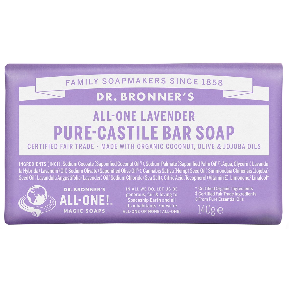Dr. Bronner's Bar Soap Lavender - 140 g