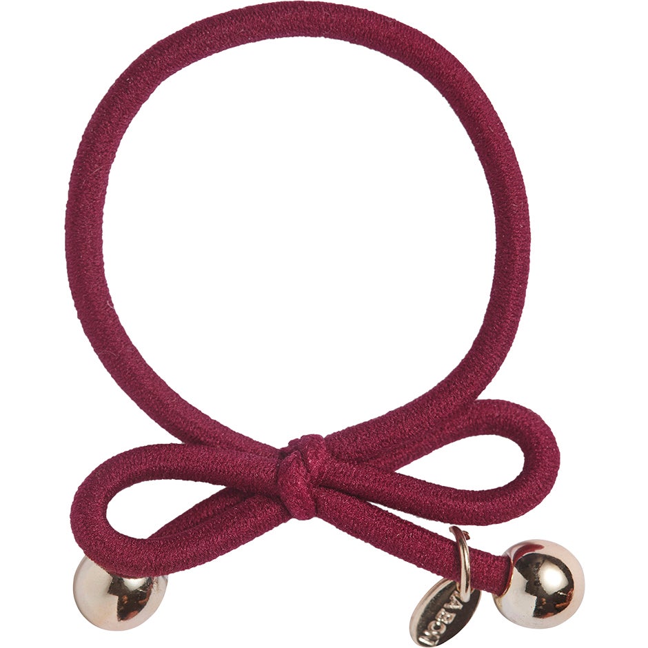 Bilde av Ia Bon Hair Tie Gold Bead Burgundy