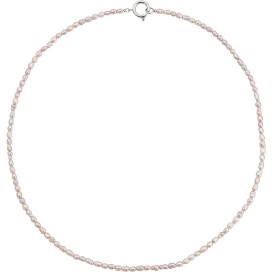Collier Pearl Necklace Grey Steel