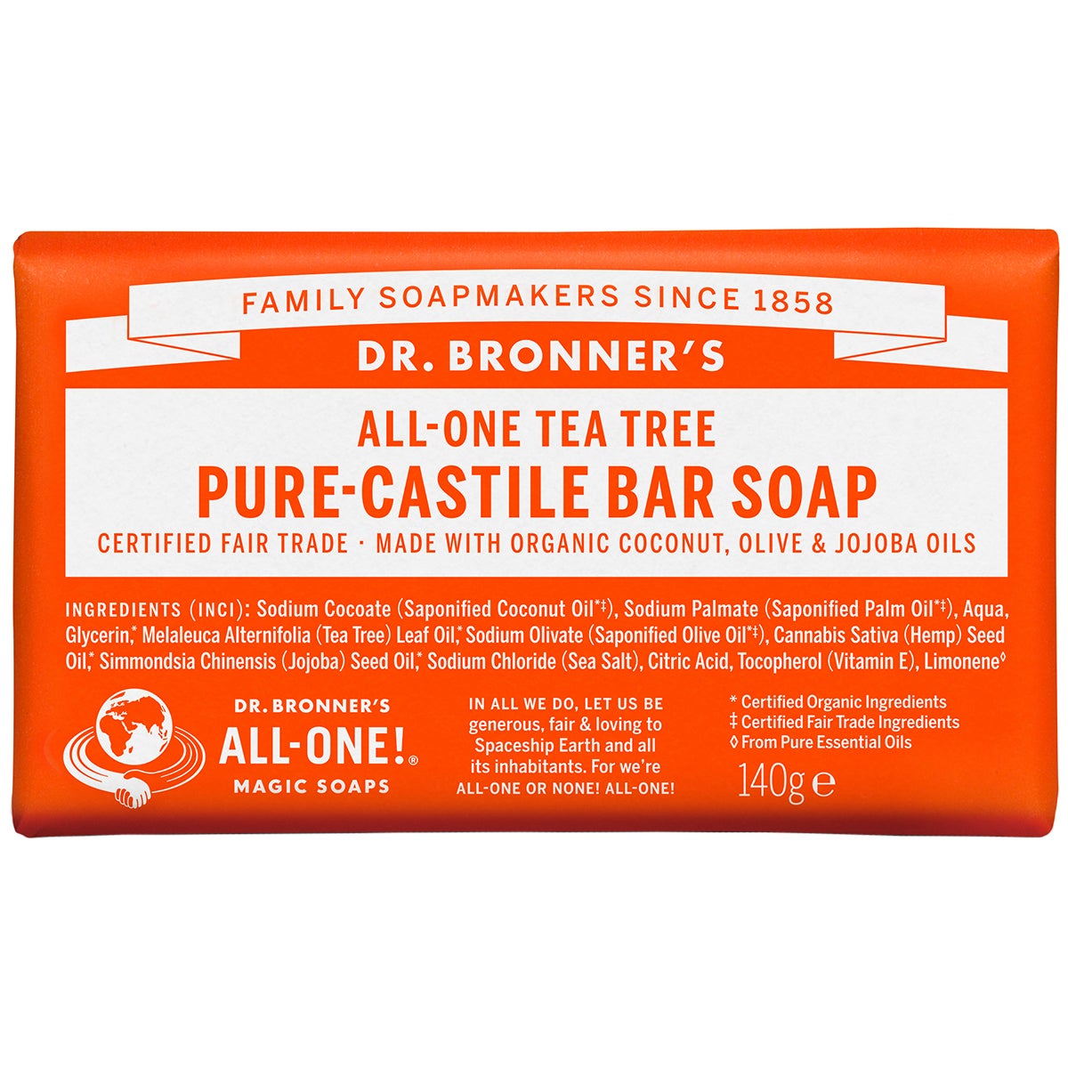 Bilde av Dr. Bronner's Magic Soaps All-one Hemp Tea Tree 140 G