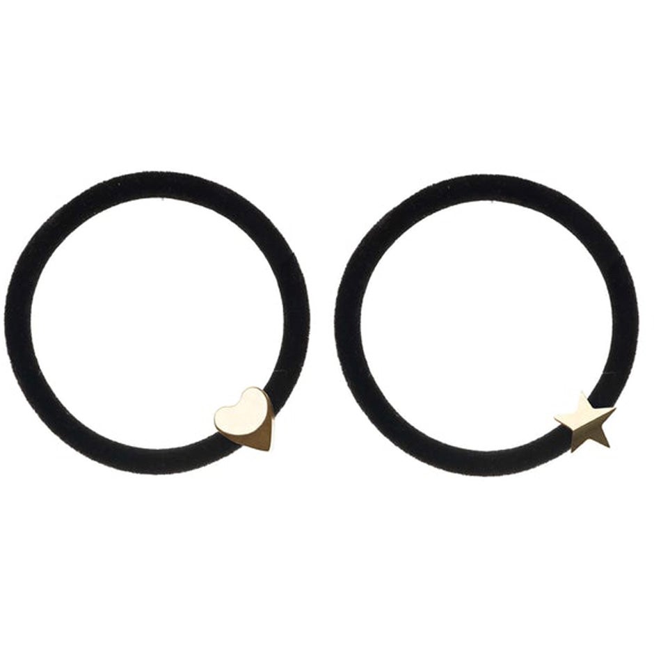 Bilde av Dark 2 Pk Velvet Hair Tie Black W/gold