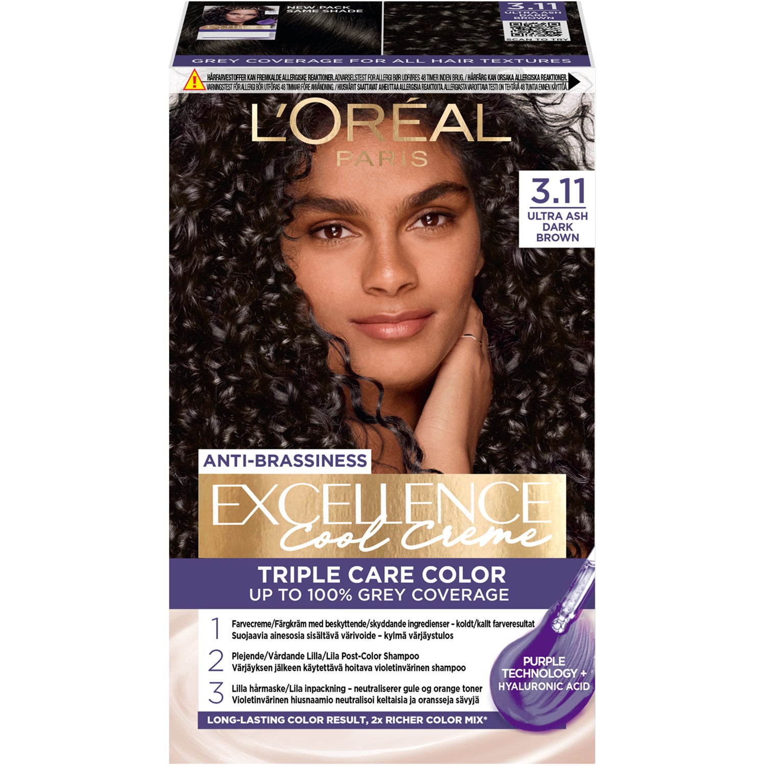 L'Oréal Paris Excellence Excellence 3.11 Ultra Ash Dark Brown + Magic Retouch Roots 2 Dark Brown