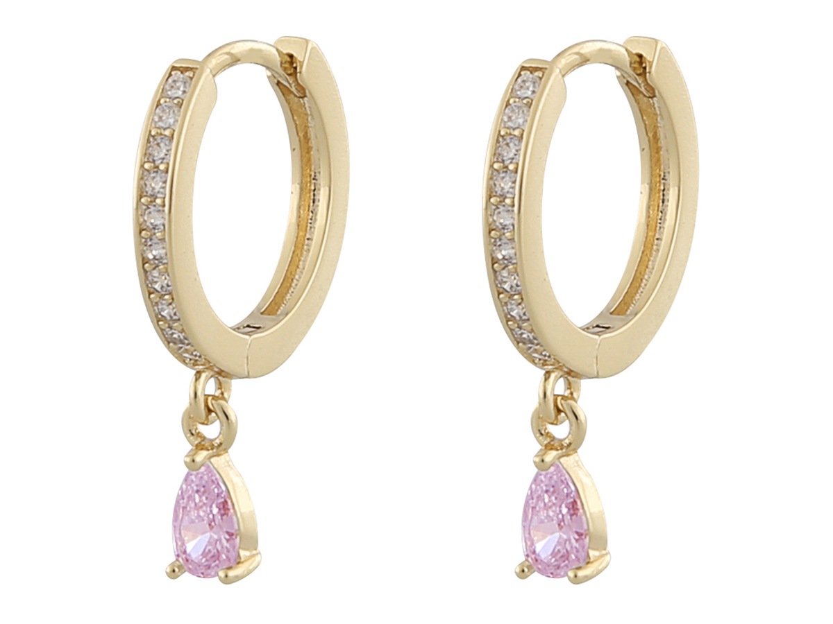 Camille Drop Ring Ear Gold/Pink