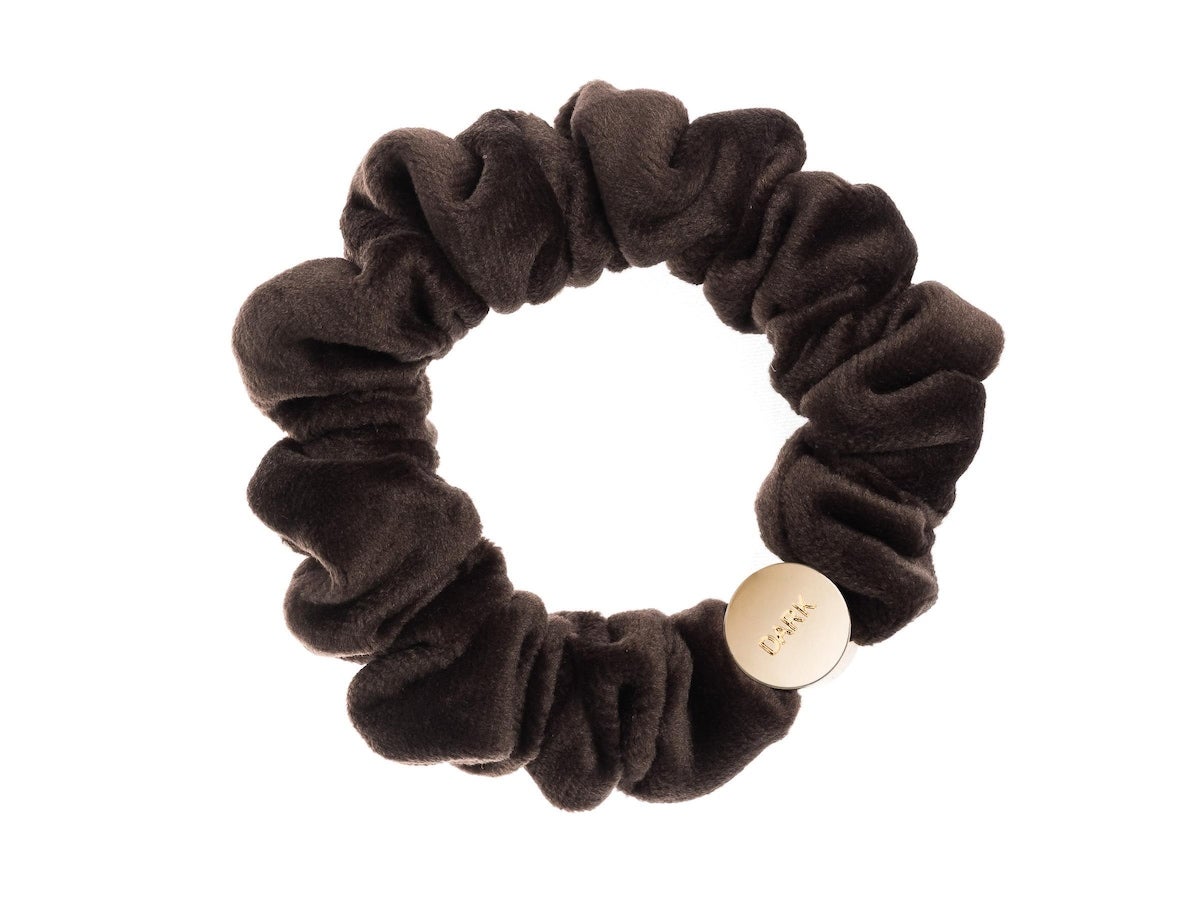 Bilde av Dark Mini Velvet Scrunchie Hair Braid Chocolate Brown