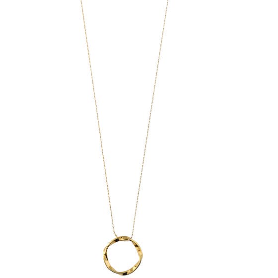 Open Circle Mid Length Necklace Pale Gold