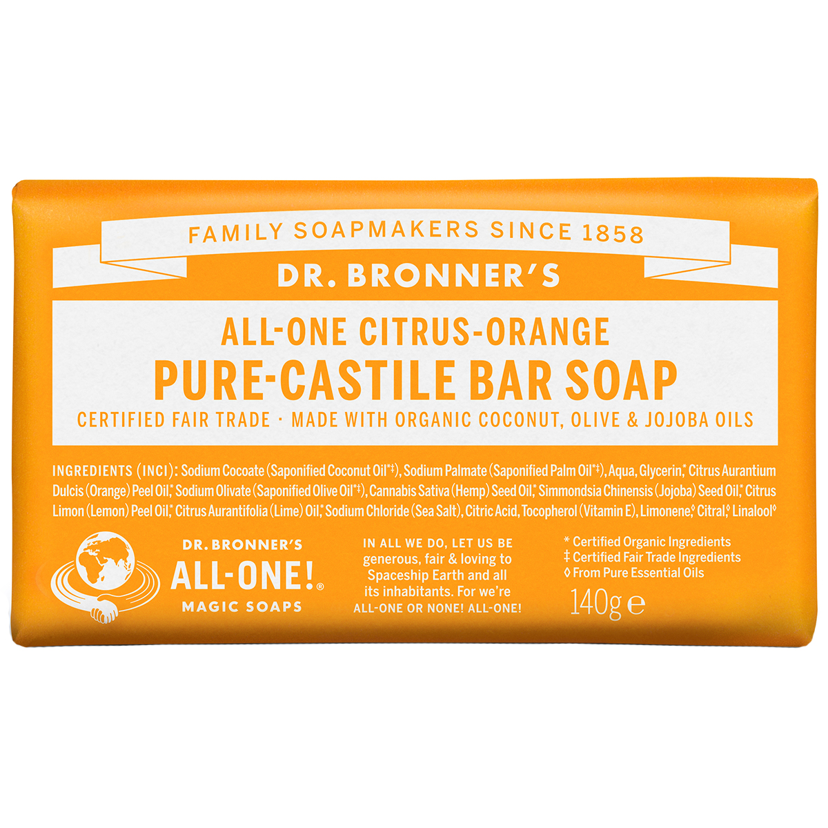 Citrus Orange Bar Soap, 140 g  Bad- & Dusjkrem