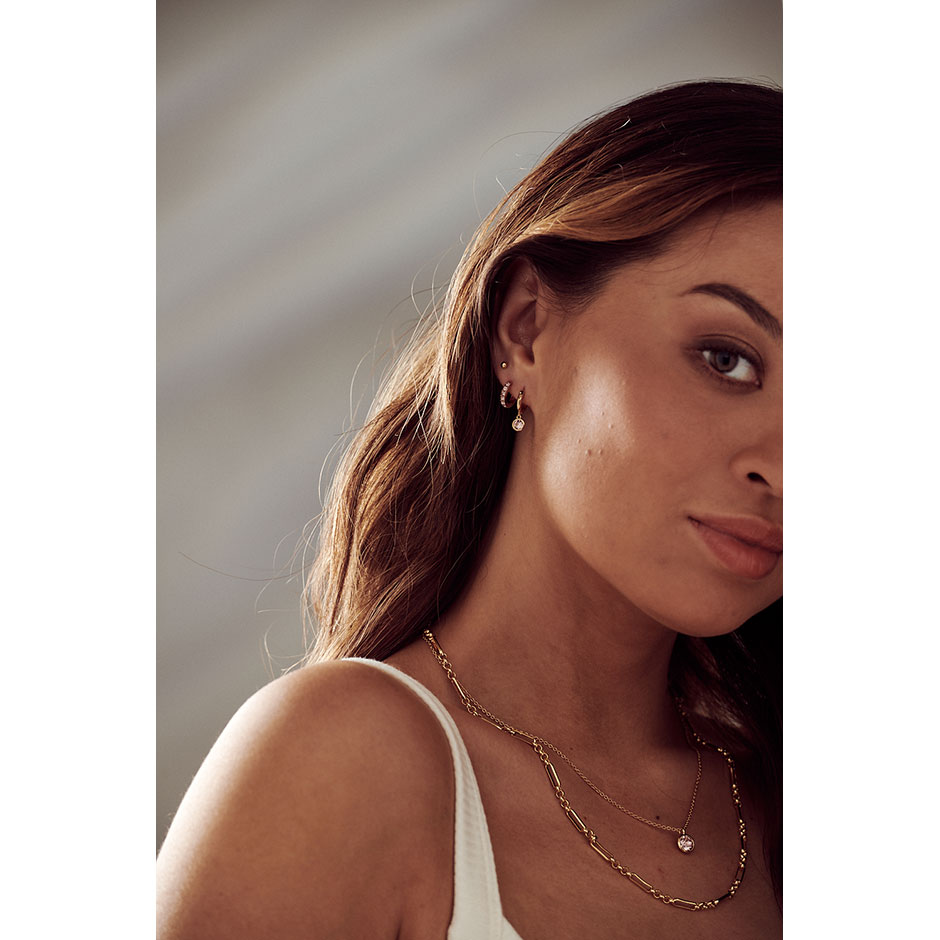 Swarovski Drop Huggie Hoops
