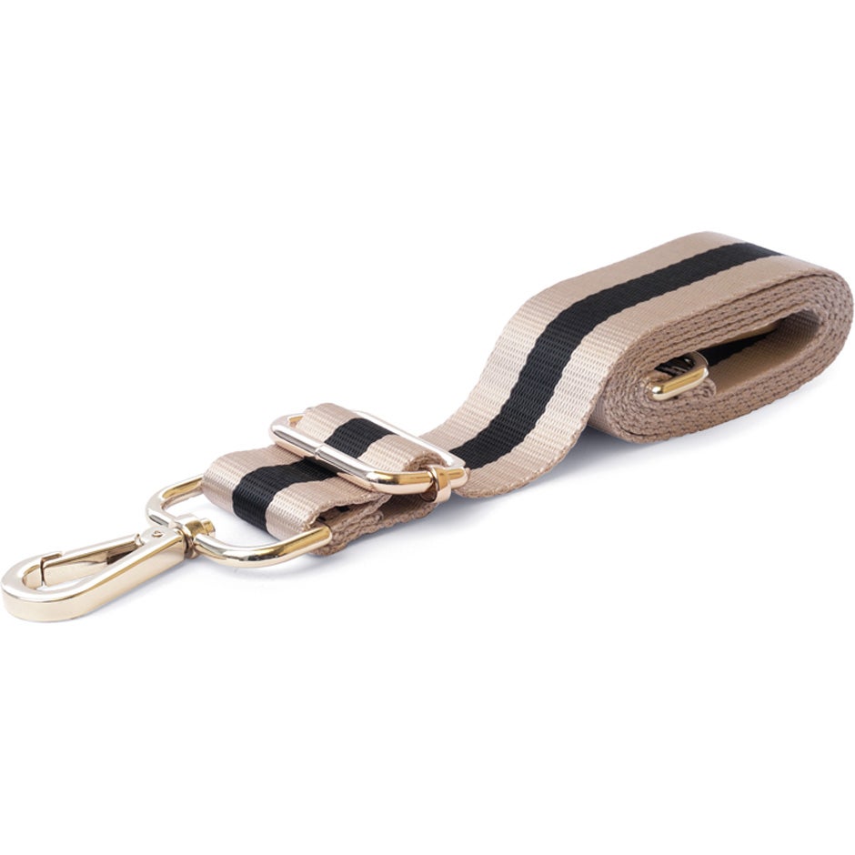 Bilde av Ceannis Shoulder Strap In Black/sand Webbing (gold) Black/sand