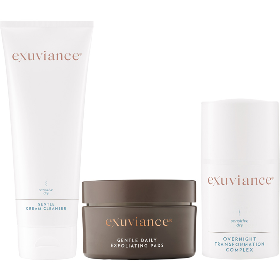 Bilde av Exuviance Dry Skin Kit Gentle Cream Cleanser, Gentle Daily Exfoliating Pads, Overnight