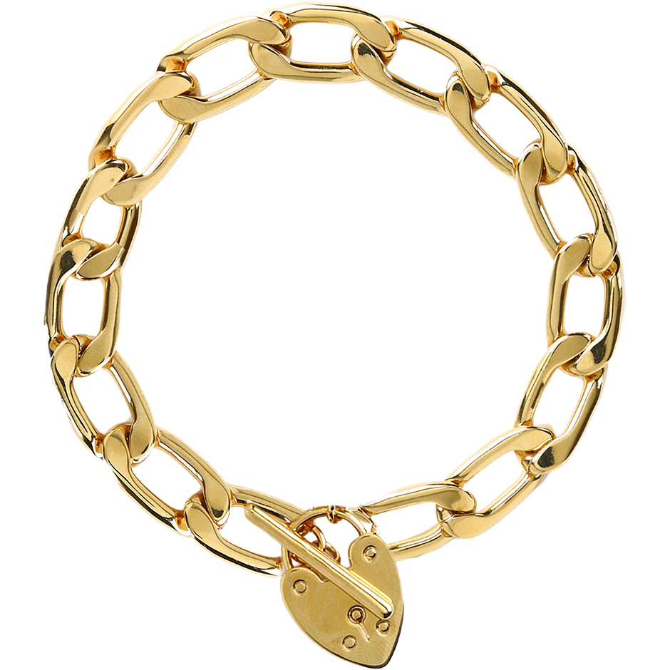 Chunky Heart Padlock T-Bar Bracelet