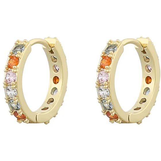 Unnie ring ear gold/mix pink