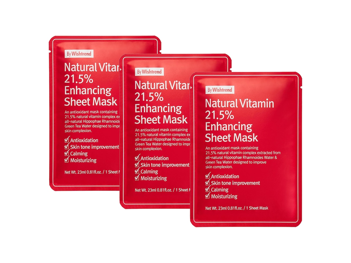 Bilde av By Wishtrend By Wishtrend Natural Vitamin 21,5% Enhancing Sheet Mask 3 Pcs