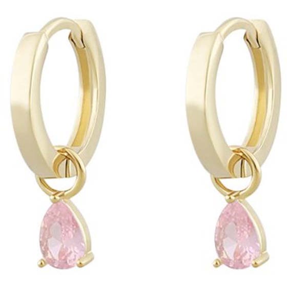 Nuit drop ring pendant ear gold/pink