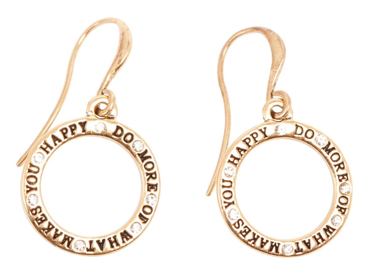 Joy Collection Hook Earring With Text