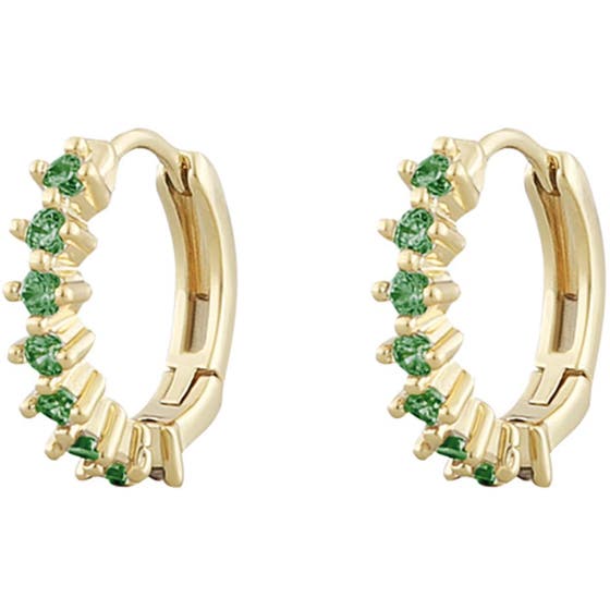 Nuit small ring ear gold/green