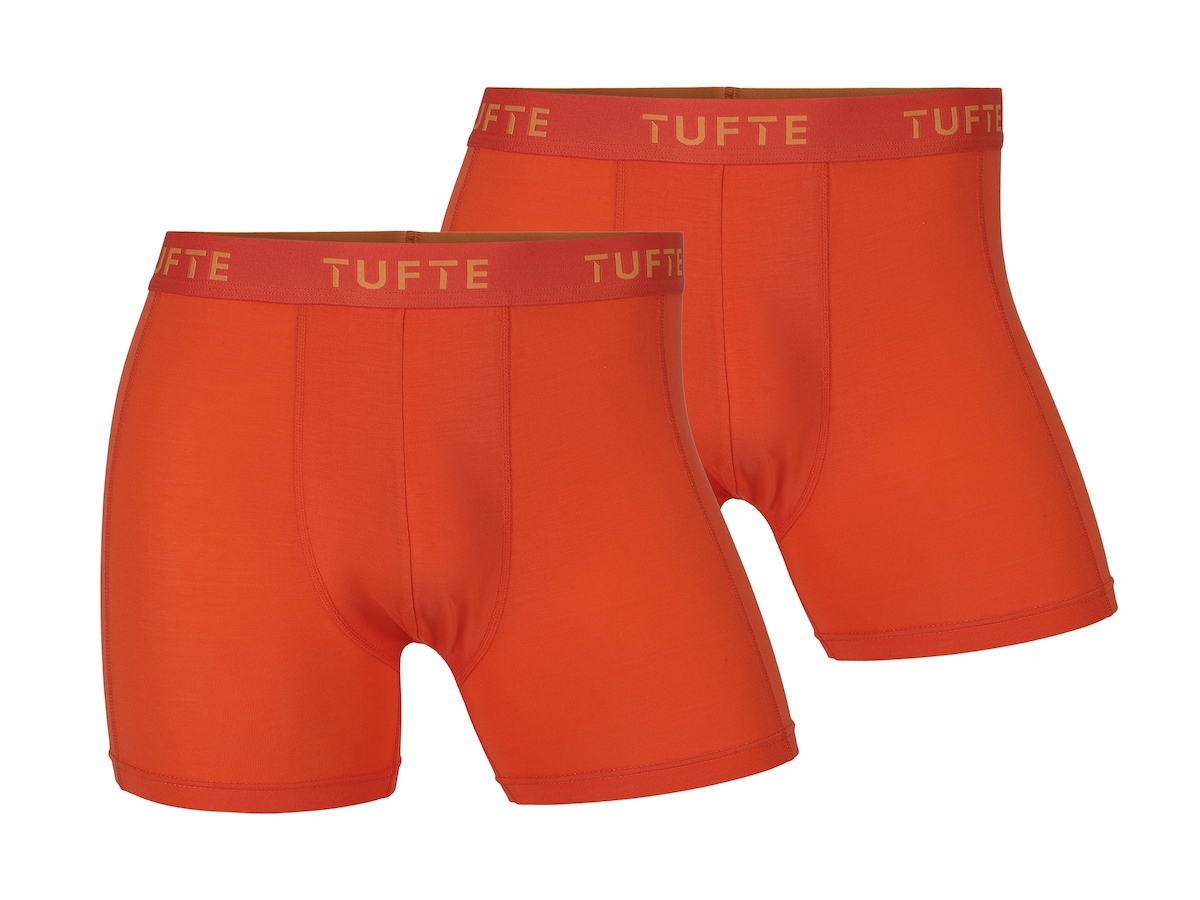 Bilde av Tufte Tufte Herre Boxer Briefs Blazing Orange 2pk Str S, Undertøy Laget Av Bambusfiber
