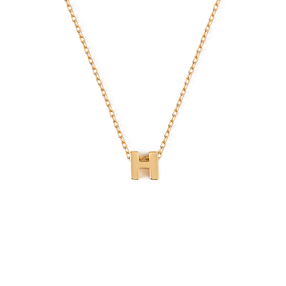 Gold Plated Initial H Necklace Giftbox