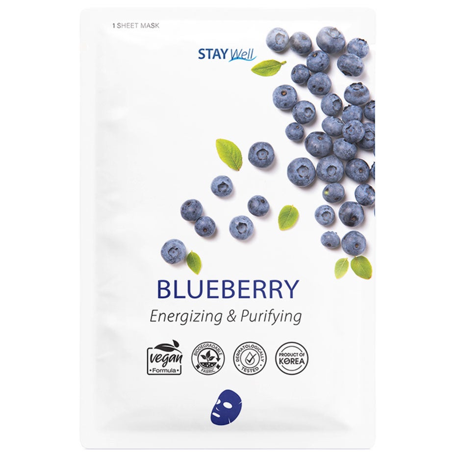 Stay Well Vegan Sheet Mask Blueberry 3pcs