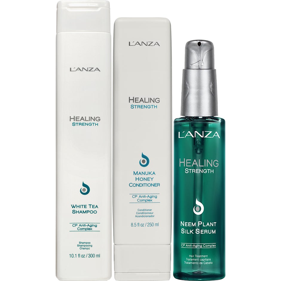 Bilde av L'anza Healing Strenght Trio Shampoo 300ml, Conditioner 250ml, Silk Serum 100ml