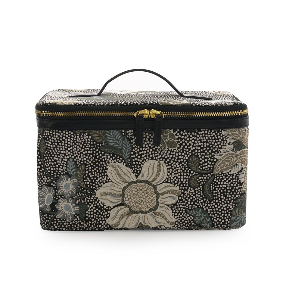 Bilde av Ceannis Beauty Hard Box Black Flower Linen 27x16x17 Cm