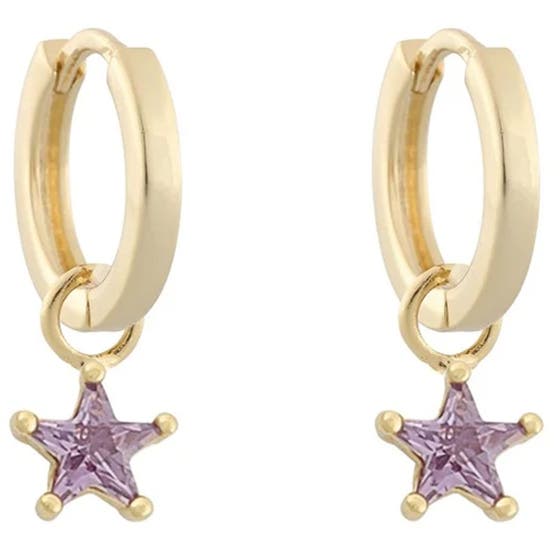 Stay ring ear small star gold/purple
