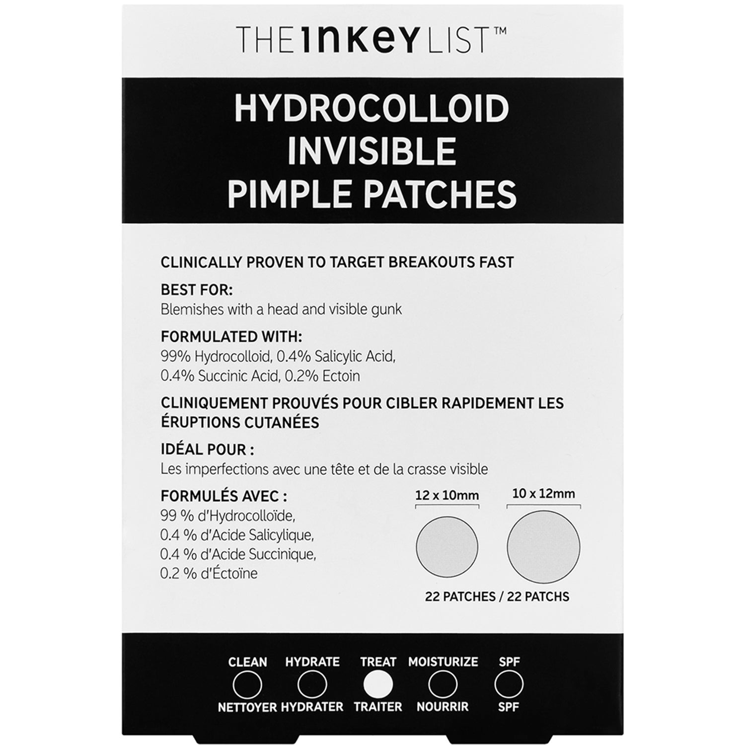 The Inkey List Hydrocolloid Invisible Pimple Patches 22pcs